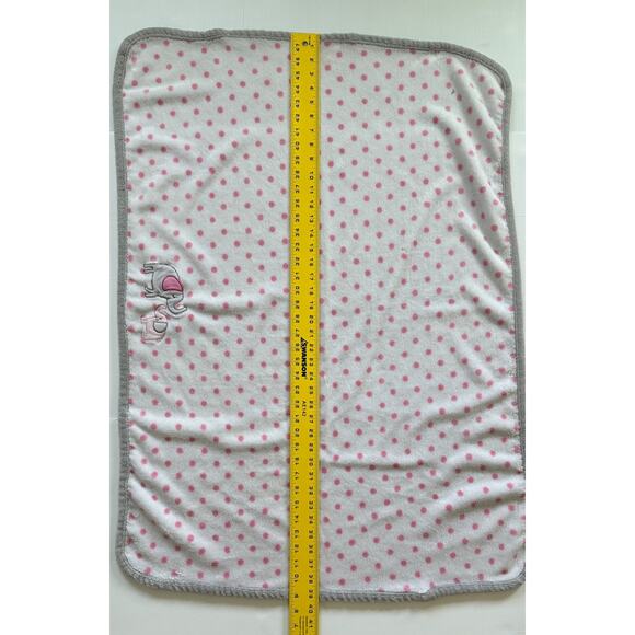 Parents Choice Walmart Elephant Mommy and Baby Pink Gray Polka Dots Blanket Kids - Picture 3 of 6